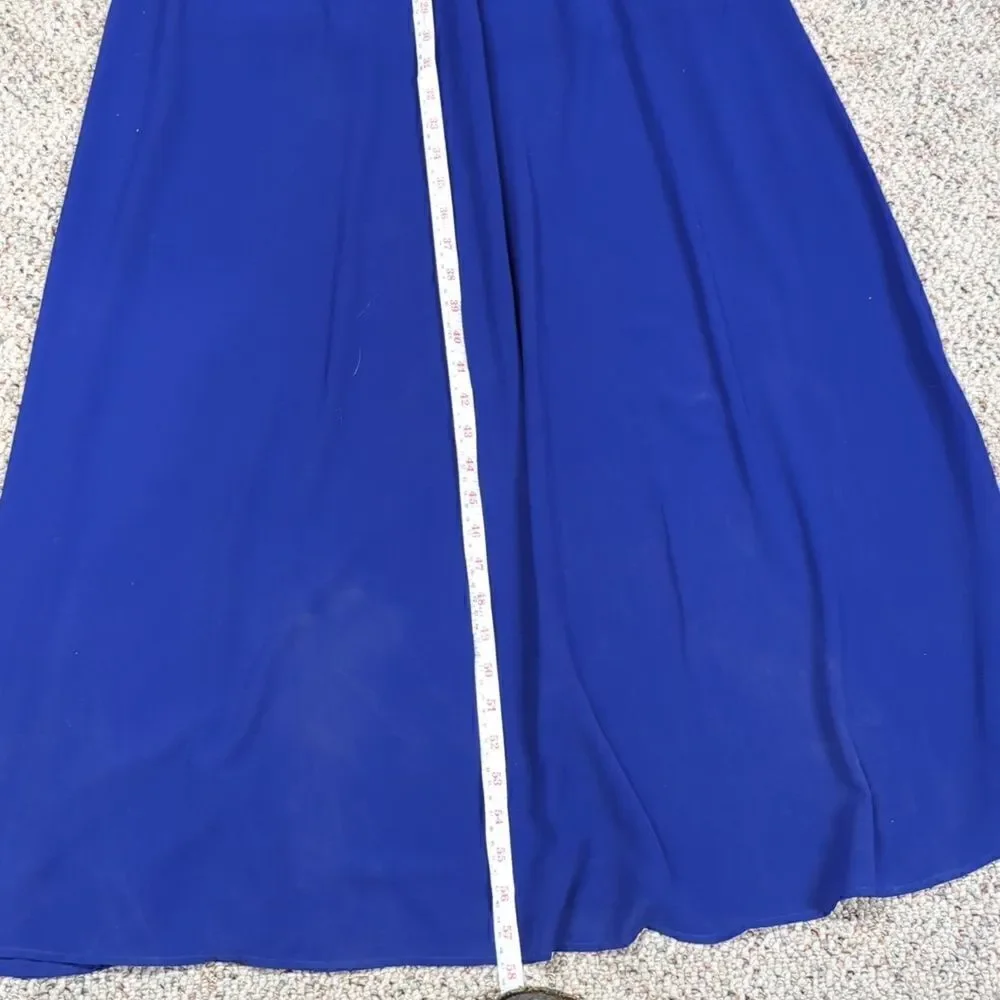 The clothing Co. formal/prom dress floor length‎ halter top beaded royal blue